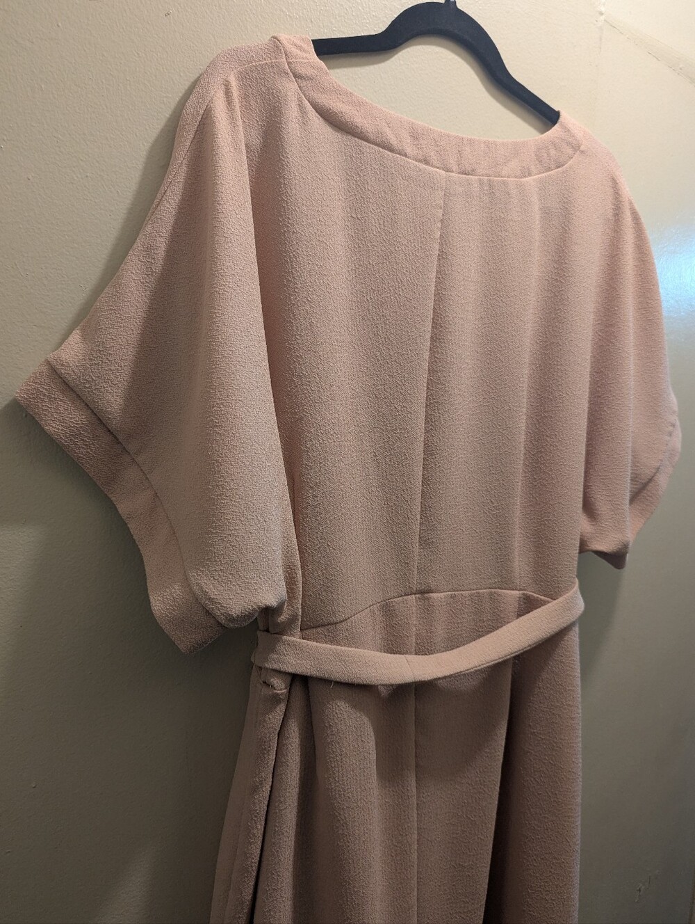 ASOS Closet London Kimono Wrap Tie Dress Blush Pink Midi Short Sleeve- 16 - Picture 12 of 16